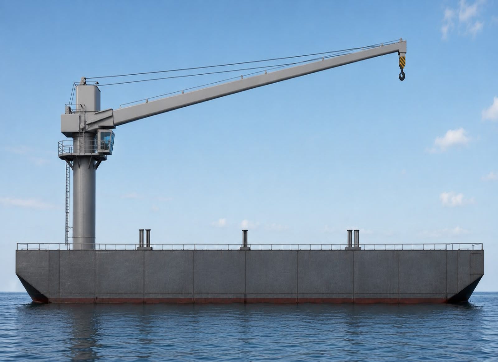 50T Crane Integration on Lighterage Barge